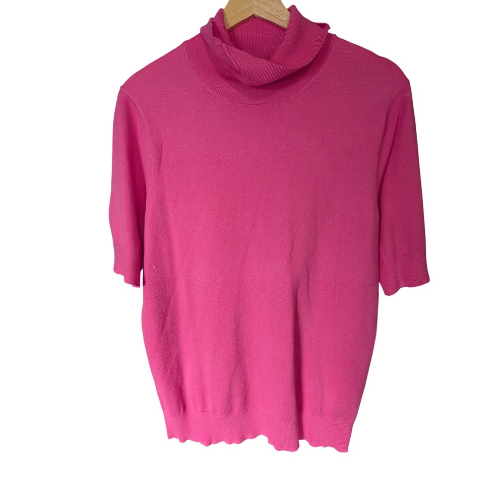 Torrid Womens Hot Pink Short Sleeve Turtleneck Sweater Size 0 Business Pink
